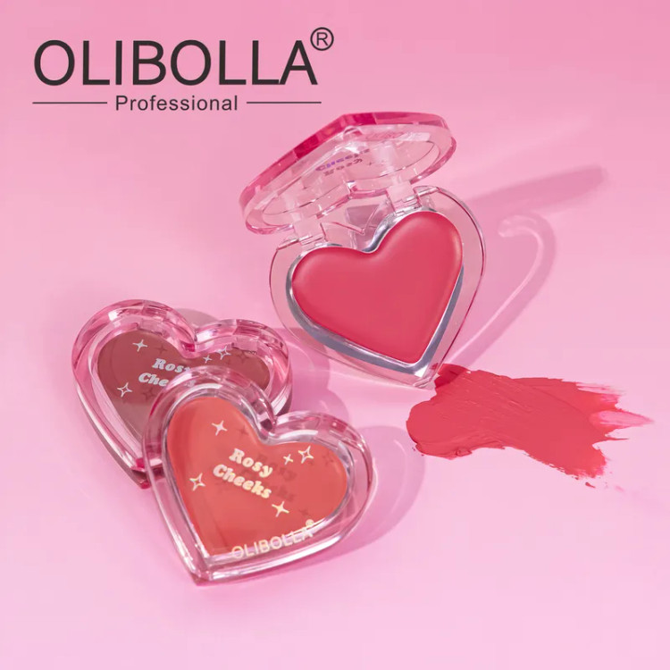 رژگونه و رژلب قلبی دو کاره olibolla